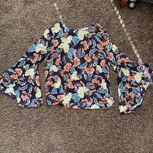 floral bell sleeve blouse